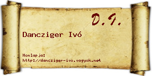 Dancziger Ivó névjegykártya